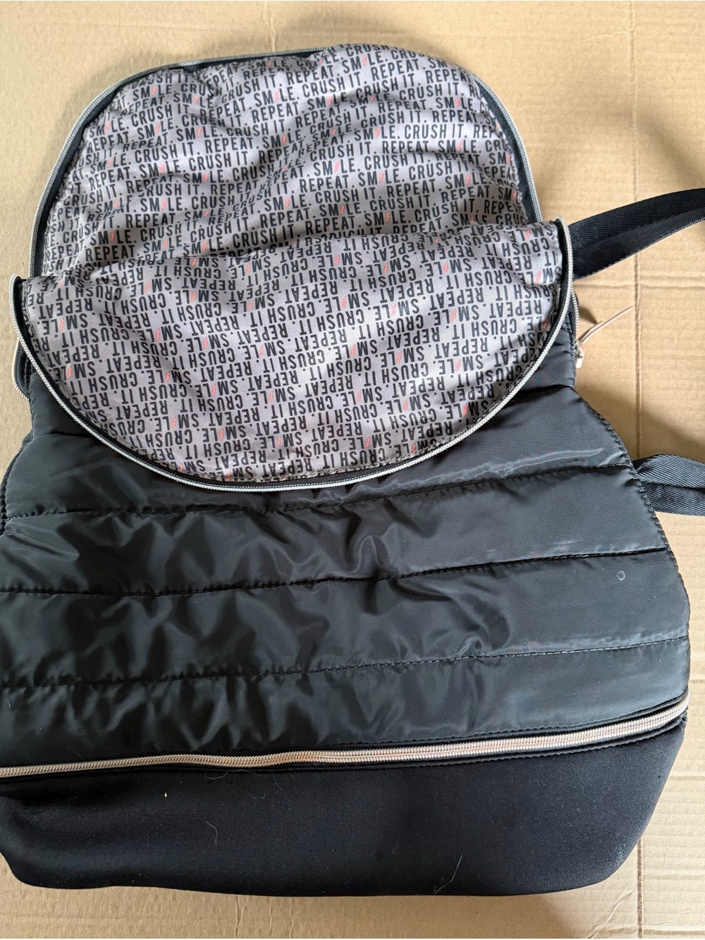Stella & Dot Black Quilted Backpack